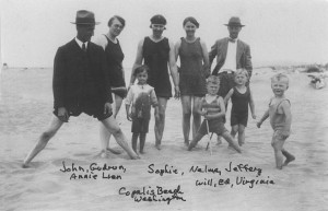 1929 – John, Gudrun, Annie, Sophie, Nelma, Jeffery, Will, Ed and Virginia.