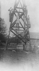From top to bottom on the water tower: Ansgar & Thorolf & Ansgar, Sophie (in the middle) Gudrun on the right, Jeffery on the bottom.
